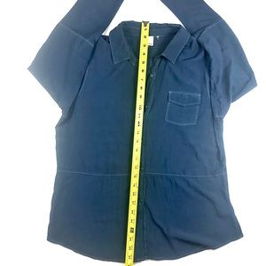 ECRU B/D Collared L/S Blouse Shirt Top, Blue, Sz L